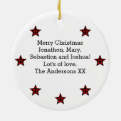 子供はクリスマス生まれの供金だ セラミックオーナメント (裏面)