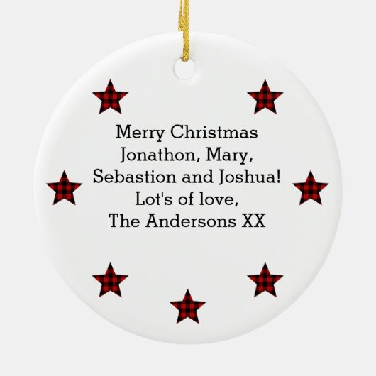 子供はクリスマス生まれの供金だ セラミックオーナメント (裏面)