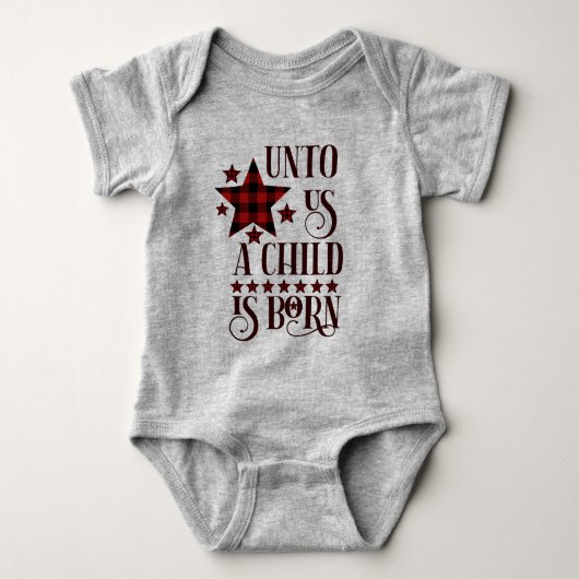 子供はクリスマス生まれの供金だ ベビーボディスーツ (正面)