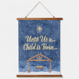 子供はクリスマス生まれの出生 吊り下げ型タペストリー