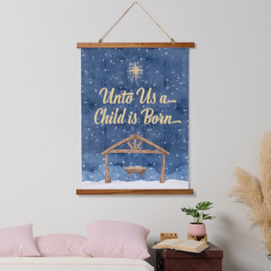 子供はクリスマス生まれの出生 吊り下げ型タペストリー (寝室)