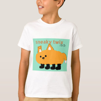 子供はスニーカーtwix太い猫のシャツ tシャツ