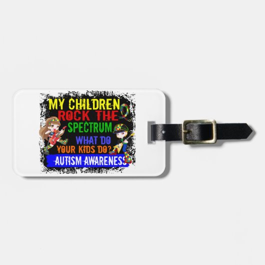 子供はスペクトルの自閉症を揺すります ラゲッジタグ (正面横)