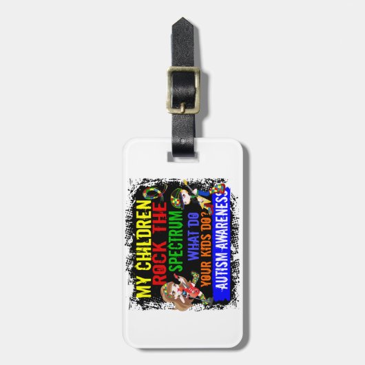 子供はスペクトルの自閉症を揺すります ラゲッジタグ (正面縦)