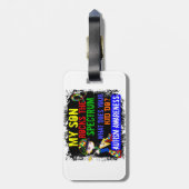 子供はスペクトルの自閉症を揺すります ラゲッジタグ (裏面縦)