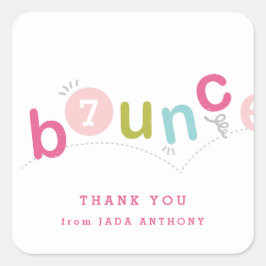子供はバースデーパーティーを感謝していあなたへ スクエアシール