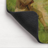 子供はフルートを演奏している羊飼いの話を聞きます マウスパッド (コーナー)