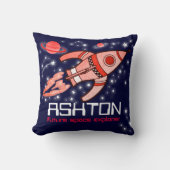 子供はロケットの宇宙探検家海軍赤の枕を示します クッション (正面)