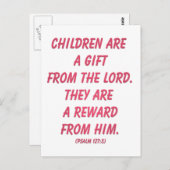 子供は主からの贈り物である：詩篇127 ポストカード (正面/裏面)