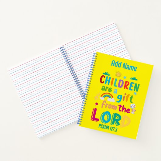 「子供は主からの贈り物」 ノートブック (内部)