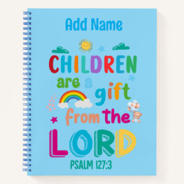 「子供は主からの贈り物」 （少年 - 青） ノートブック