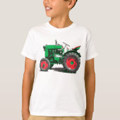 子供は大きい緑のトラクターを愛します Tシャツ (正面)