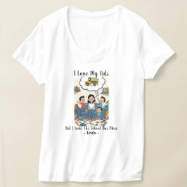 子供は大好きだけどスクールバスの方がもっと好き Tシャツ
