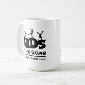 子供は未来の子供のおもしろマグカップ コーヒーマグカップ (正面左)