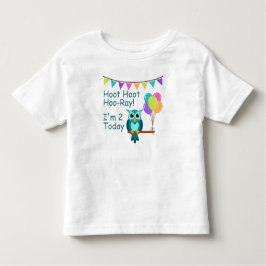 子供は私によってが2今日フクロウのTシャツであるやじり声Hoo光線をはやし立てます トドラーTシャツ