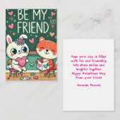 子供は私の友人であるバレンタインデー ノートカード (正面/裏面)