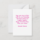 子供は私の友人であるバレンタインデー ノートカード (裏面)