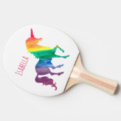 子供は美しい水彩画の虹のユニコーンを冷却します 卓球ラケット (横)