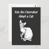 子供は過大評価され、猫とSphynx猫を採用 ポストカード (正面/裏面)