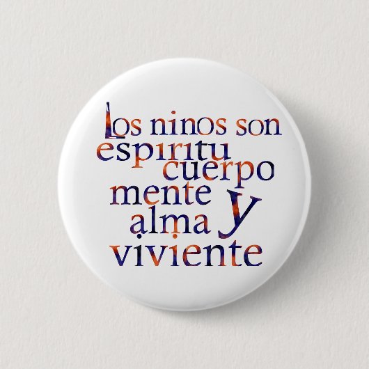 子供はSpiritBodyMindHeartSoul Espである 缶バッジ (正面)