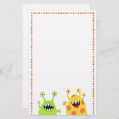 子供へおもしろいなモンスターのおもしろいの漫画の文房具 便箋 (正面/裏面)