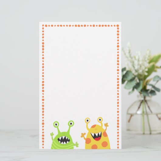 子供へおもしろいなモンスターのおもしろいの漫画の文房具 便箋 (スタンド正面)