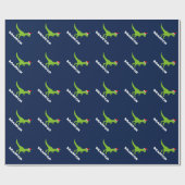 子供へおもしろいな恐竜のクリスマスの包装紙 ラッピングペーパー (フラット)