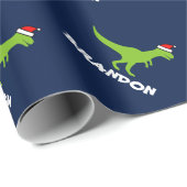 子供へおもしろいな恐竜のクリスマスの包装紙 ラッピングペーパー (ロールコーナー)