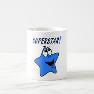 子供へお洒落で青い漫画のスーパースターのマグ コーヒーマグカップ