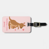 子供へかわいいカンガルーのベビーJoey ラゲッジタグ (正面横)