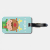 子供へかわいいトナカイの男の子のクリスマス ラゲッジタグ (裏面横)