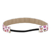 子供へかわいいフクロウの背景パターン アスレチックヘッドバンド (裏面)