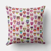 子供へかわいいフクロウの背景パターン クッション (裏面)