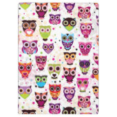 子供へかわいいフクロウの背景パターン クリップボード (裏面)