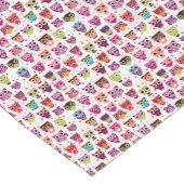 子供へかわいいフクロウの背景パターン ショートテーブルランナー (コーナー)