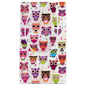 子供へかわいいフクロウの背景パターン スモールペーパーバッグ (正面)