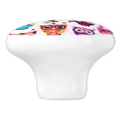 子供へかわいいフクロウの背景パターン セラミックノブ (側面)