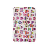 子供へかわいいフクロウの背景パターン バスマット (正面縦)