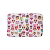 子供へかわいいフクロウの背景パターン バスマット (正面)
