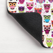 子供へかわいいフクロウの背景パターン マウスパッド (コーナー)