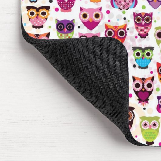 子供へかわいいフクロウの背景パターン マウスパッド (コーナー)