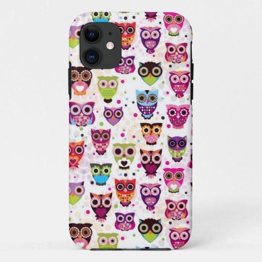 子供へかわいいフクロウの背景パターン Case-Mate iPhoneケース (裏面)