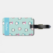 子供へかわいい冬のスケートで滑るのペンギンパターン ラゲッジタグ (裏面横)