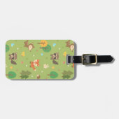 子供へかわいい森林森林動物パターン ラゲッジタグ (正面横)