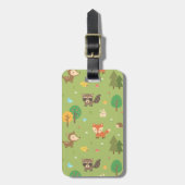 子供へかわいい森林森林動物パターン ラゲッジタグ (正面縦)