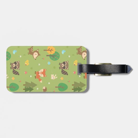 子供へかわいい森林森林動物パターン ラゲッジタグ (裏面横)