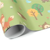 子供へかわいい森林森林動物パターン ラッピングペーパー (ロールコーナー)