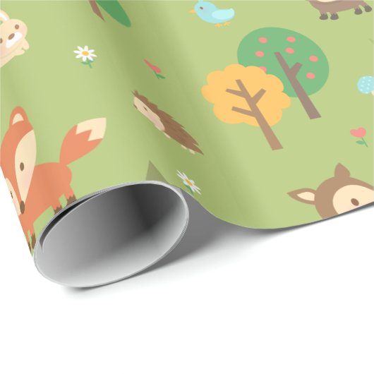 子供へかわいい森林森林動物パターン ラッピングペーパー (ロールコーナー)