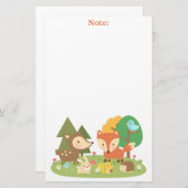 子供へかわいい森林森林動物 便箋 (正面/裏面)