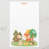 子供へかわいい森林森林動物 便箋 (正面)
